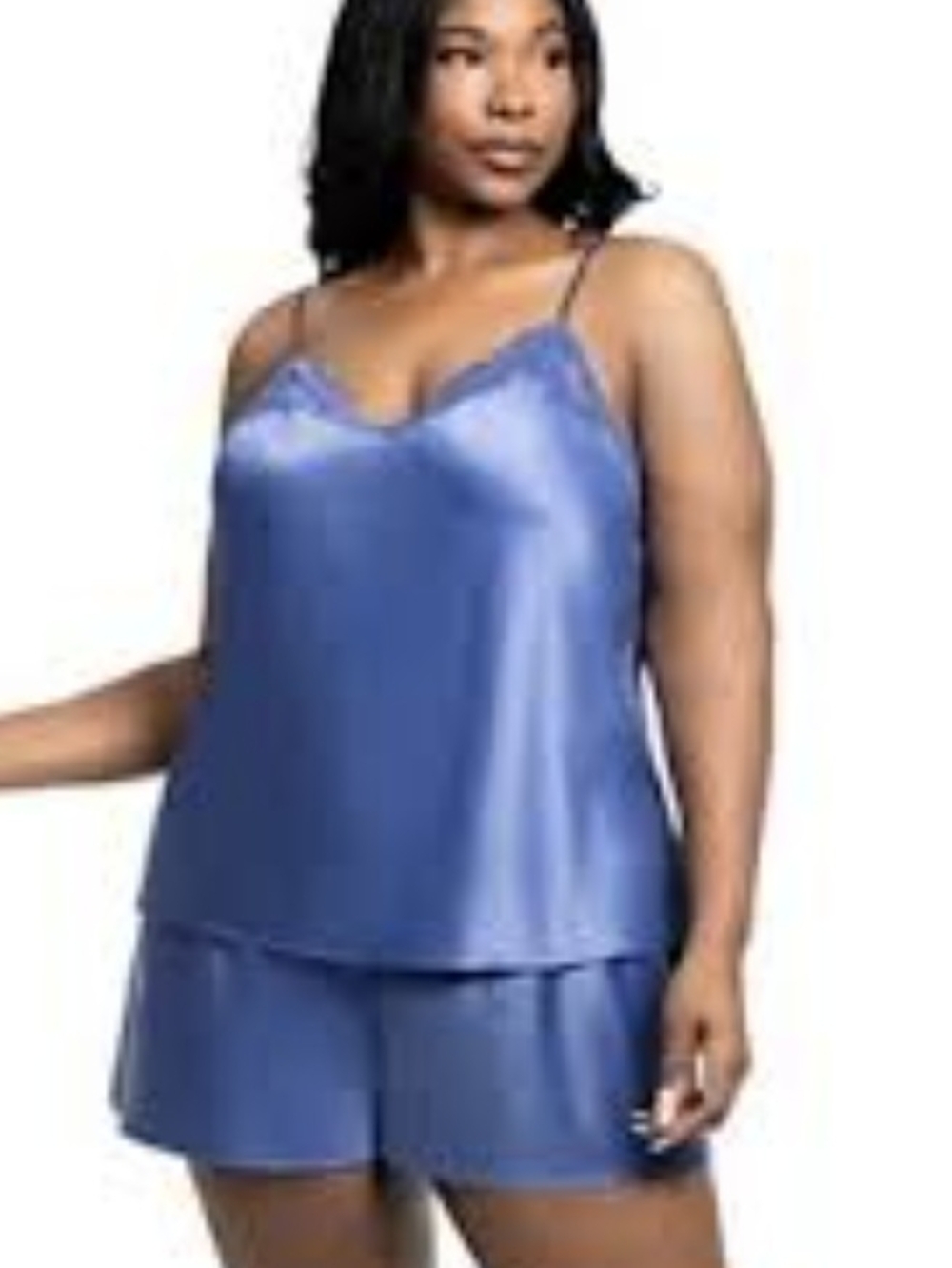 Source Unknown Blue Satin Cami & Short Sleep Set